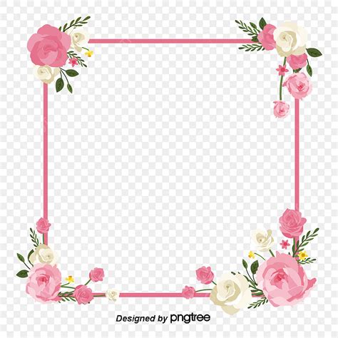 Floral Flowers Frame Vector Hd Png Images Flower Frame Rectangle
