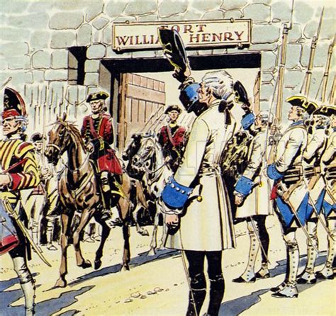 the gallant defenders of fort william henry pass the ranks of … stock image look and learn
