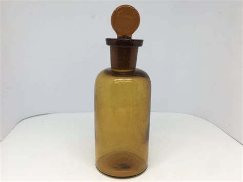 Amber Glass Bottle With Stopper Ground Stopper Brown Laboratory Jar Brown Glass Medicine Or