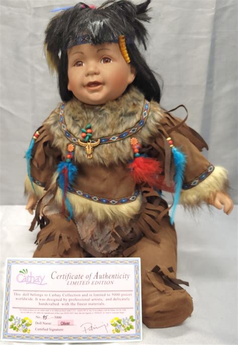 cathay collection native american indian porcelain doll oliver numbered ebay