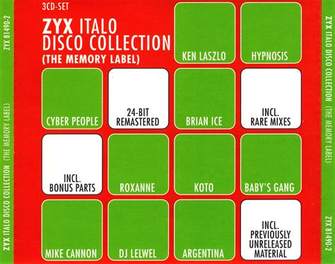 Zyx Italo Disco Collection The Memory Label Various Artists