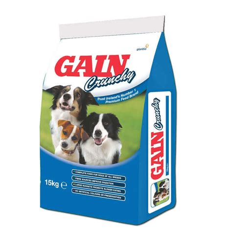 Fortified with omegas 3 & 6. Gain Multichoice Crunchy Complete Dog Food 15kg (BLUE BAG ...