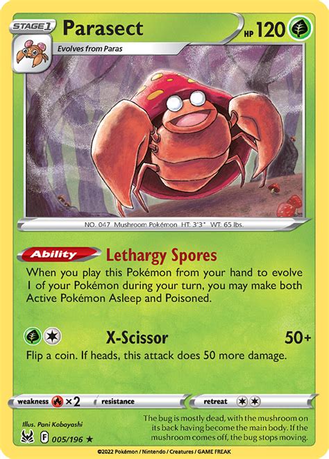 Parasect Lost Origin Pokemon Card Pikawiz