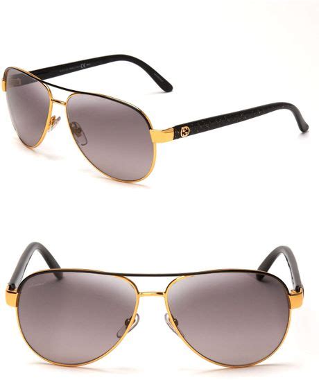 gucci glitter twilight side aviator sunglasses in brown shiny black lyst
