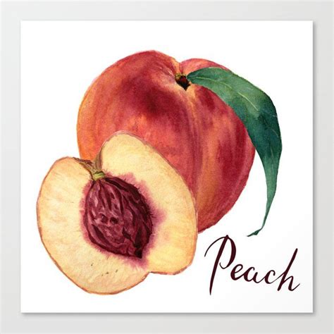 Watercolor Sweet Peaches Canvas Print By Yderbi Society6 Canvas
