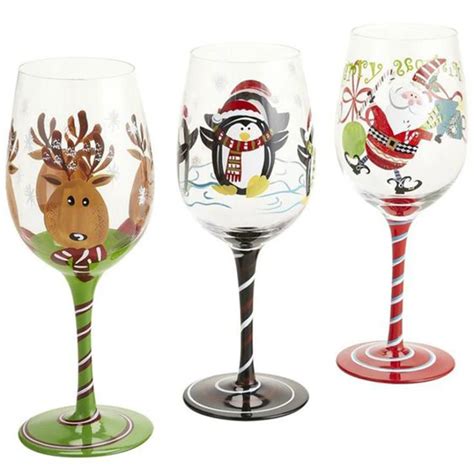 Custom Christmas Painted Wine Glasses Buy Unique Wine Glasses Hand Painted Wine Glasses Thick