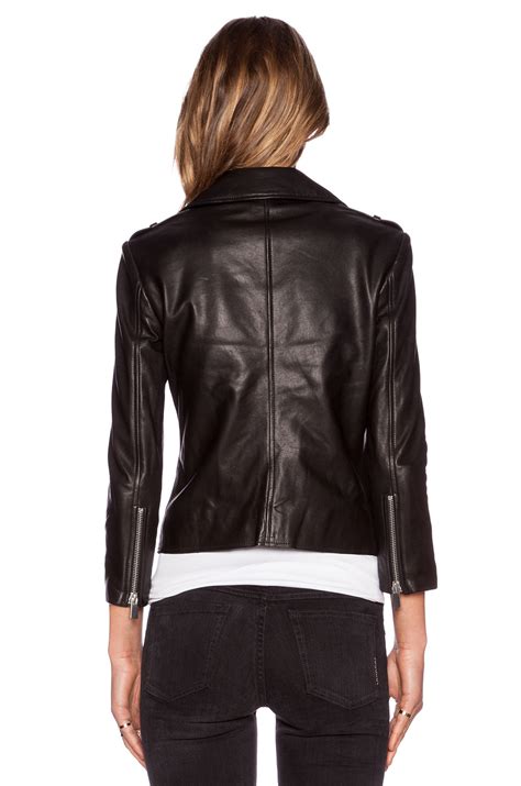 Lyst Anine Bing Cropped Leather Jacket In Black