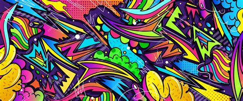 Premium Vector Graffiti Doodle Art Background With Vibrant Colors Handdrawn Style Street Art
