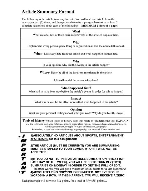 17 Best Images Of Current Event Article Summary Worksheet