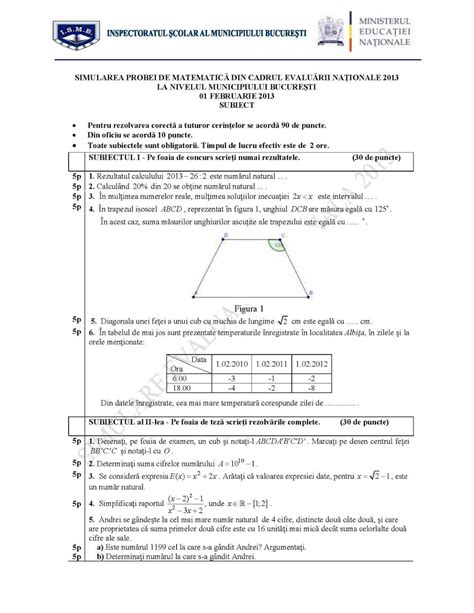 Model evaluare nationala matematica 2021. Subiecte, variante si rezolvari pentru examene nationale ...