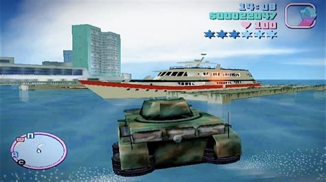 Gta Vice City Old Version Tank On The Water Vs Fbi Police In