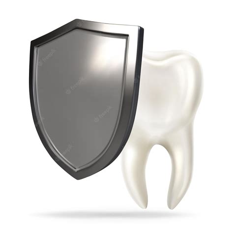 Premium Vector A Tooth Shield Concept Of A Shiny White Tooth Being