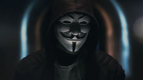 Download Wallpaper X Anonymous Mask Hood Dark Man Full Hd Hdtv Fhd P Hd