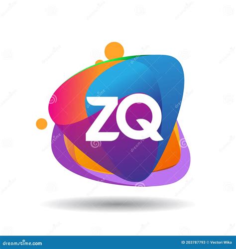 Letter Zq Logo With Colorful Splash Background Letter Combination Logo