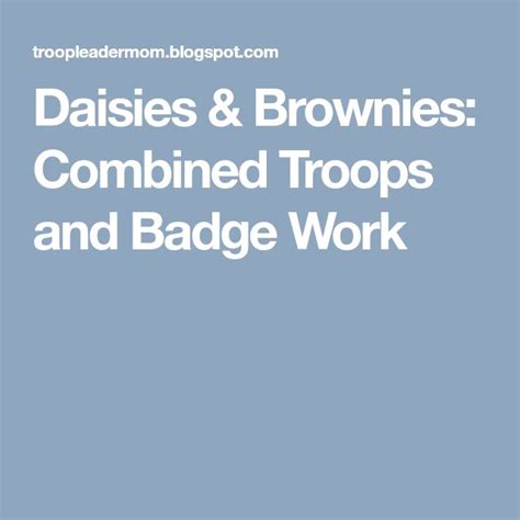 Daisies And Brownies Combined Troops And Badge Work Daisy Scouts Girl