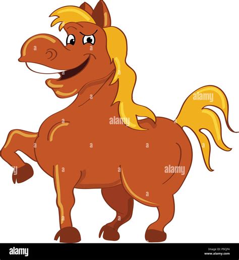 Cartoon Vector Illustration Of A Happy Horse Stock Vector Image And Art