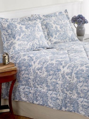 Classic French Toile Comforter Decorative Cotton Comforter Blue And