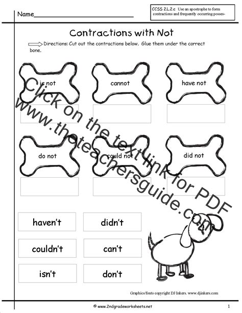 Free Contractions Worksheets And Printouts