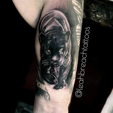 Black And Grey Style Black Panther Tattoo Located On