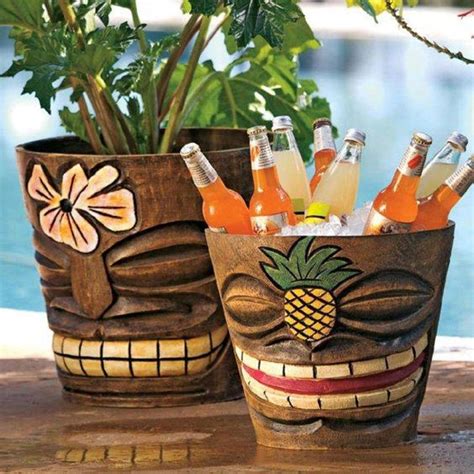 Artstation Hawaiian Tiki Style Ahmed Elsisy Flower Pots Tiki
