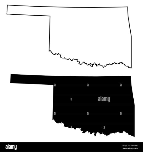 Oklahoma Map On White Background Oklahoma State Symbol Outline