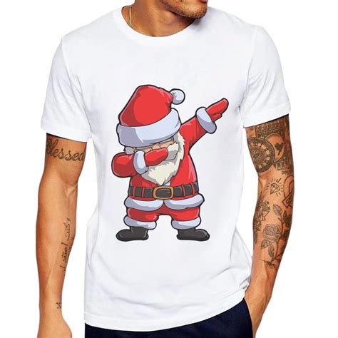 Christmas Shirt Dabbing Santa Claus Funny Short Sleeve 100 Cotton Men