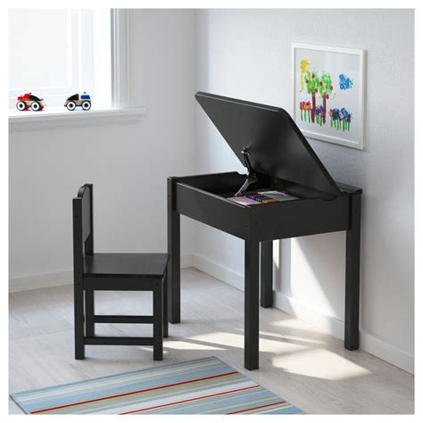 Book storage is also not a problem since there's usually plenty of space for the books below the seat. SUNDVIK Children's chair - black-brown | Childrens chairs ...