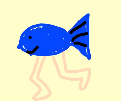 A Handsome Fish Man Goes On A Nice Stroll Drawception