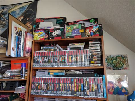 Running Out Of Space On My Snes Shelf Video Game Rooms Video Game
