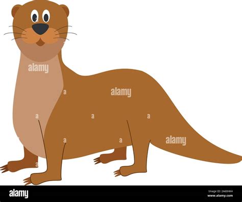 Cute Cartoon Otter Vector Illustration Stock Vector Image And Art Alamy