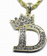 Amazon.com: Iced Out Initial Letter D Crown 14K Hip Hop Gold Plate ...