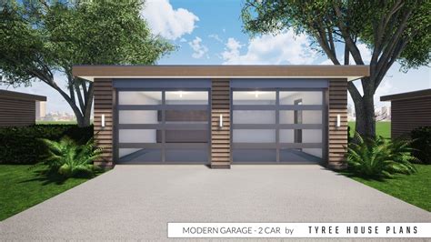 Modern Garage Plan 2 Car By Tyree House Plans