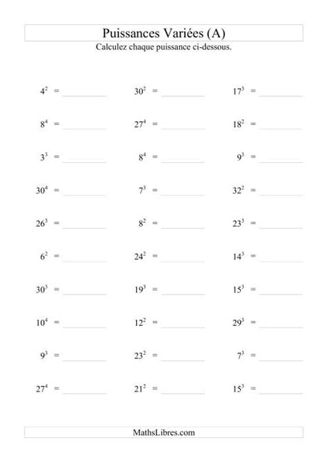 Des Exercices De Maths Sur Le Puissances Me Math Matiques