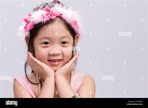 Happy Little Asian Girl With Smiling Face Stock Photo Alamy