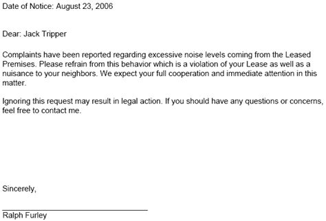 notice of lease violation letter for your needs letter template collection