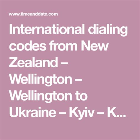 International Dialing Codes From New Zealand Wellington Wellington