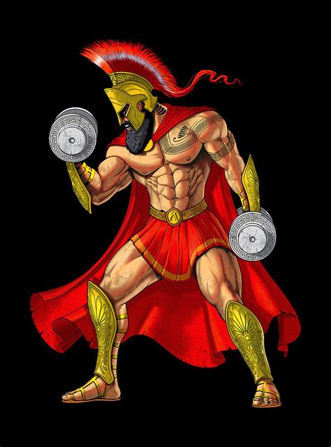 Spartan Warrior Bodybuilder Digital Art By Nikolay Todorov Pixels