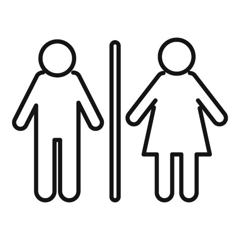 Umrissvektor Für öffentliches Wc Symbol Toilettenraum Männlich Und