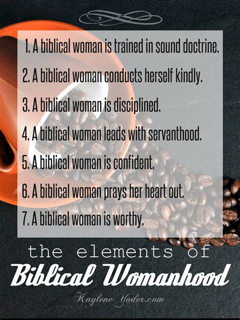 The Elements Of Biblical Womanhood Kaylene Yoder