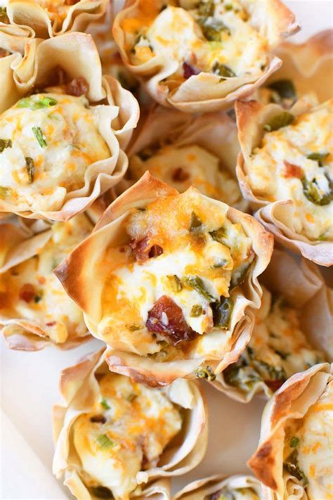 Jalapeño Popper Baked Wonton Cups Recipe In 2022 Baked Wontons