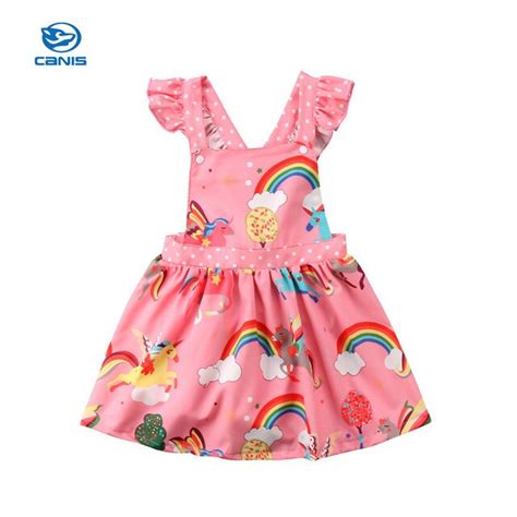 2018 Brand New Infant Child Kids Baby Girls Unicorn Backless Tutu Dress