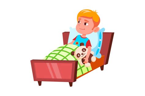 Boy Child Preparing For Sleep In Bedroom Vector By Pikepicture