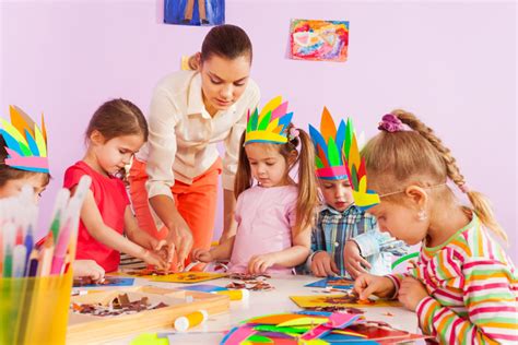 Teacher Teach Preschool Kids In Art Class Early Learning Coalition Of