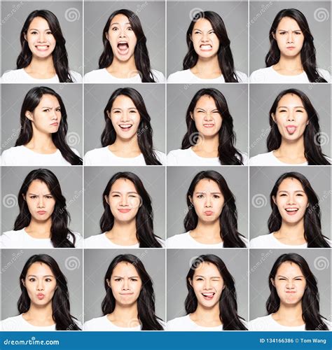 Different Emotions In Same Young Woman Stock Photo Image Of Eyes