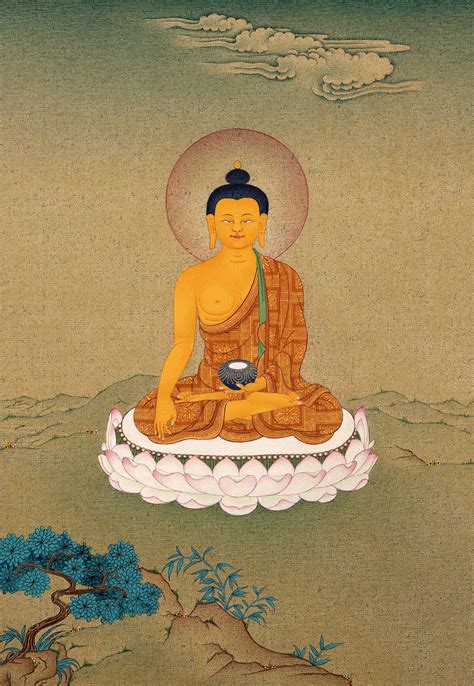 Buddha Shakyamuni Thangka Hand Painted Himalayan Tibetan Etsy In 2020