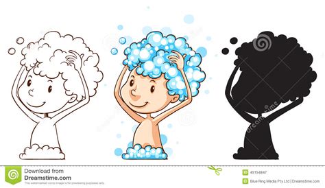 .she's a woman with two kids? Washing Hair Stock Vector - Image: 45154847