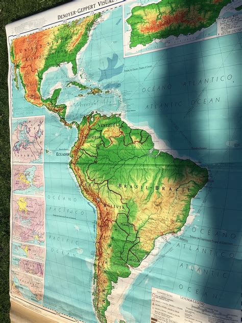 Vintage Xlarge 1965 Latin America Wall Map From Northwestern Etsy