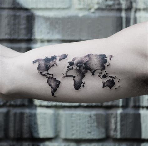 40 World Map Tattoos That Will Ignite Your Inner Travel Bug Tattooblend