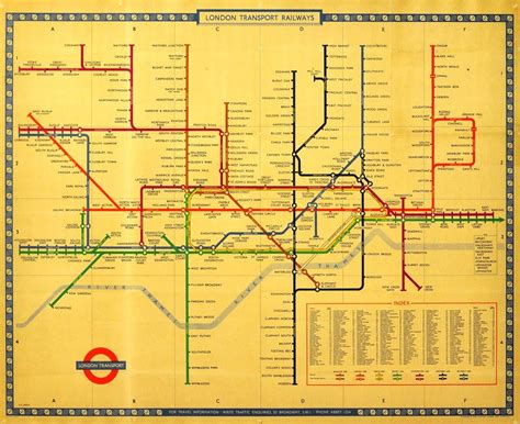 Harry Beck Original Vintage London Underground Transport Railways Map By Harry Beck London
