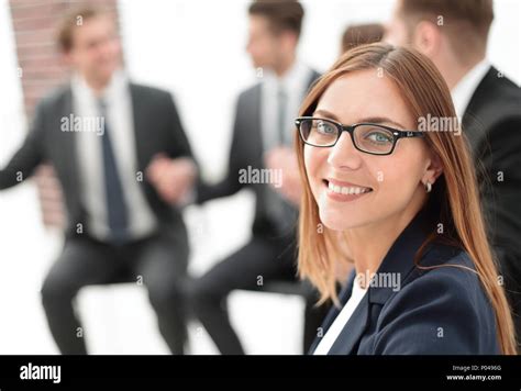 Attractive Office Worker Standing Stock Photo Alamy